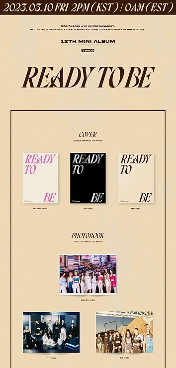 TWICE - READY TO BE (12th Mini Album) CD+Pre-Order Benefit+Folded Poster (READY+TO+BE ver. SET)