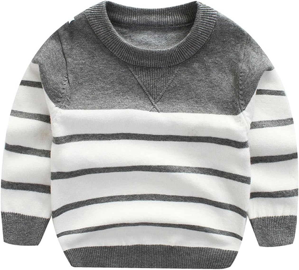 Peecabe Toddler Baby Cable Knit Sweater for Boys Long Sleeve Crewneck Striped Cotton Pullover Sweatshirt Fall Winter 1-5T