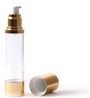 Clear & Gold Chrome 100ml With Cap Airless Serum Bottles x 10