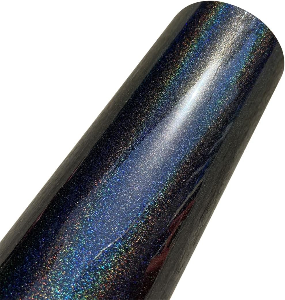 ECYC Ltd Vinyl Car Wrap Film, Black Glossy Matte Carbon Fiber Vinyl Wrap Sheet Waterproof Automotive Vinyl Wrap Roll Car Decal Stickers for DIY Car Auto Vehicle Motorcycle, 1.64 x 5 Feet