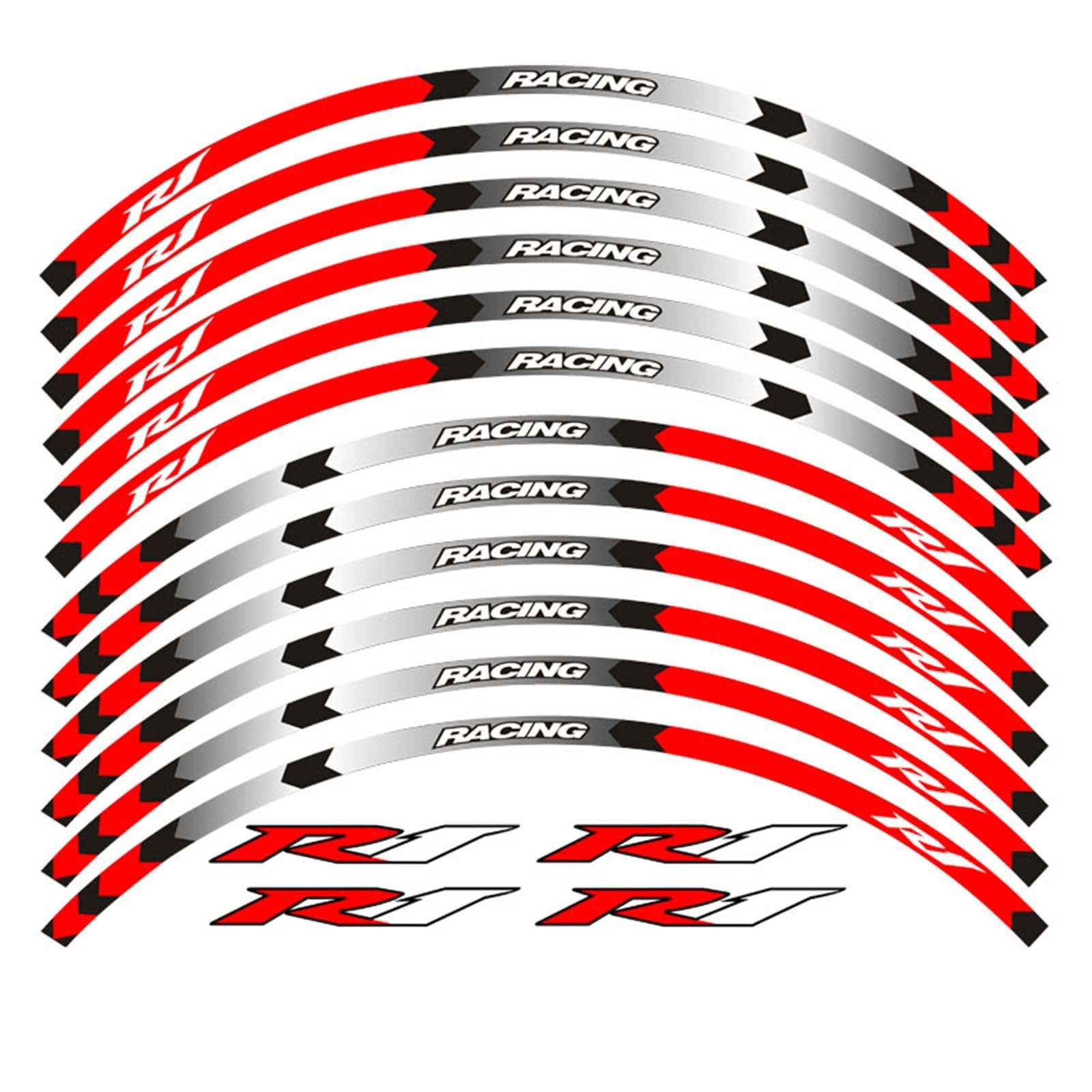 Decorative Stickers 17 Inch Motorcycle Wheel Decals Reflective Stickers Rim Stripes for Y-AMAHA YZF R1
