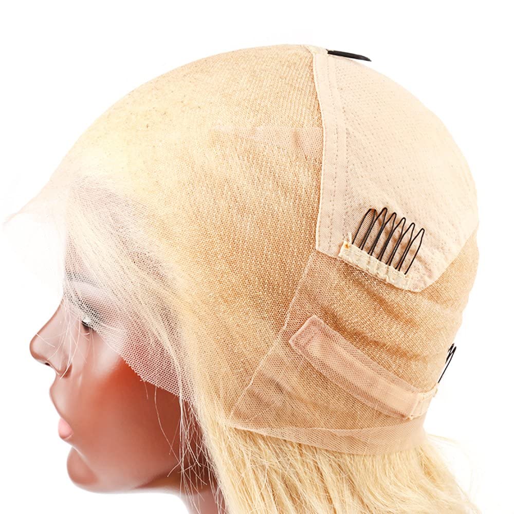 Top Grade 11A Blonde 613 Straight Full Lace Wigs 100% Virgin Human Hair One Donor Wigs Brazilian Lace Wigs Pre-plucked With Baby Hair Bleached Knots For Women 180% Density 40inch