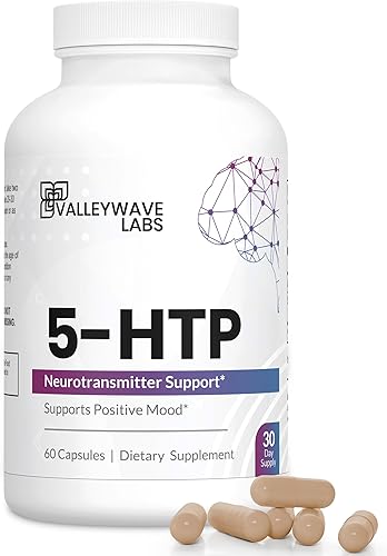 5-HTP - Suplemento 5HTP de 200 mg (5-hidroxitriptófano) para apoyar el estado de ánimo más el sueño*, alivio del estrés., 60 cápsulas - suministro