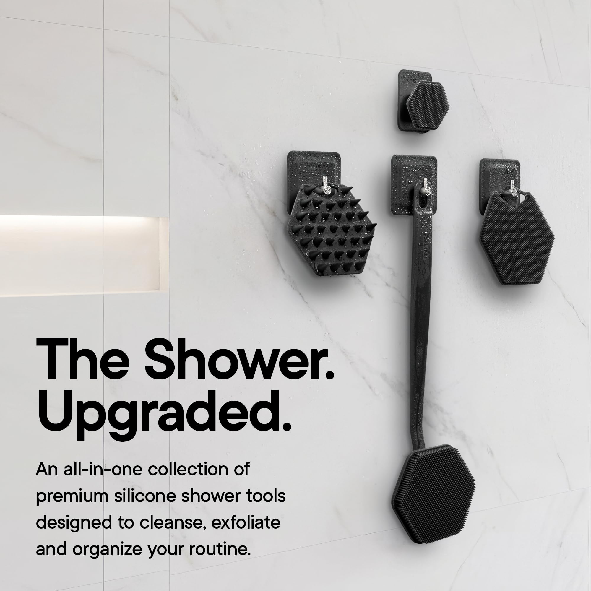 TOOLETRIES The Scrub King Silicone Shower Set - Charcoal