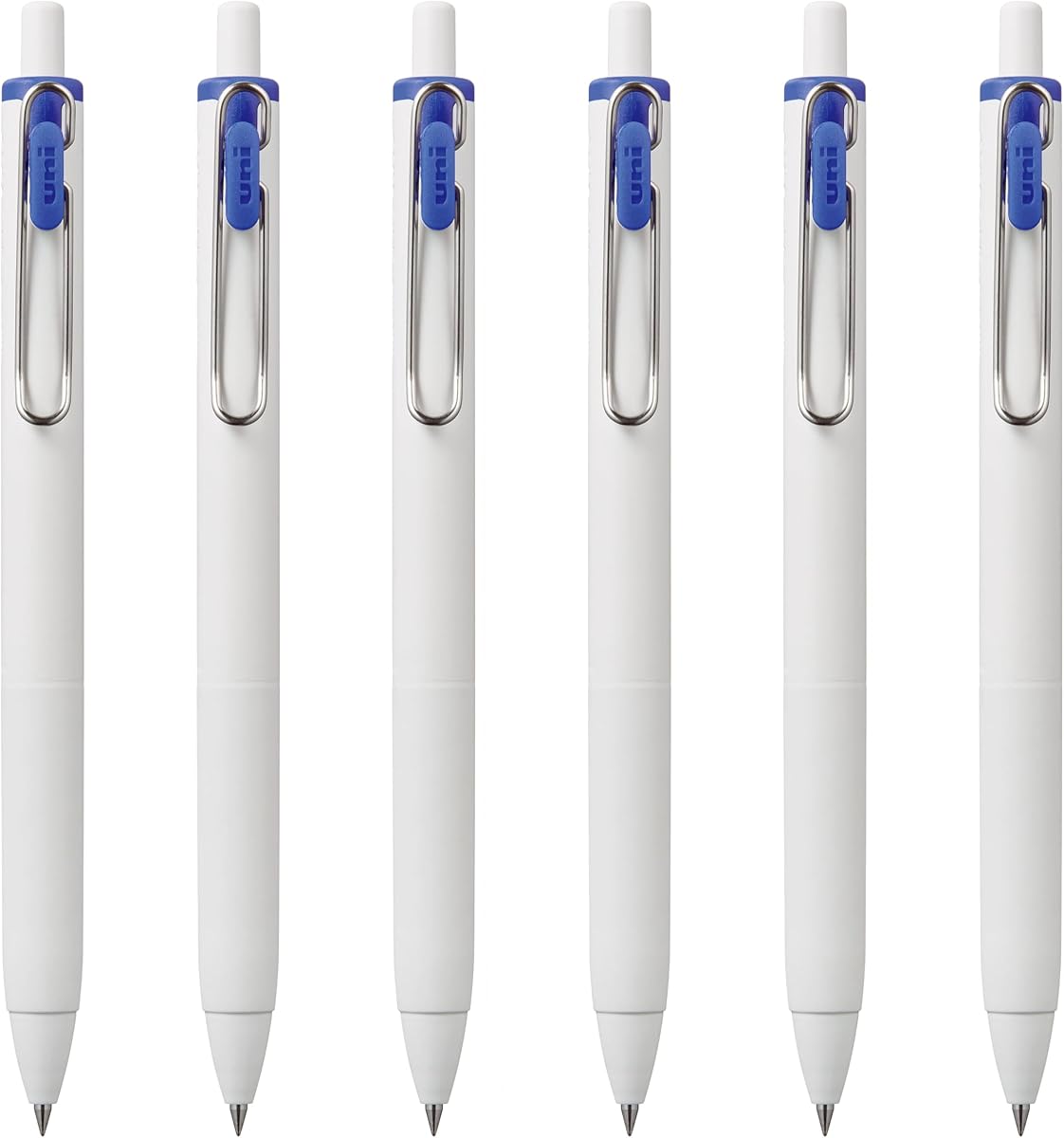 Bolígrafos de gel retráctiles Uni-Ball one, micropunta (0,5 mm), tinta azul, 6 bolígrafos