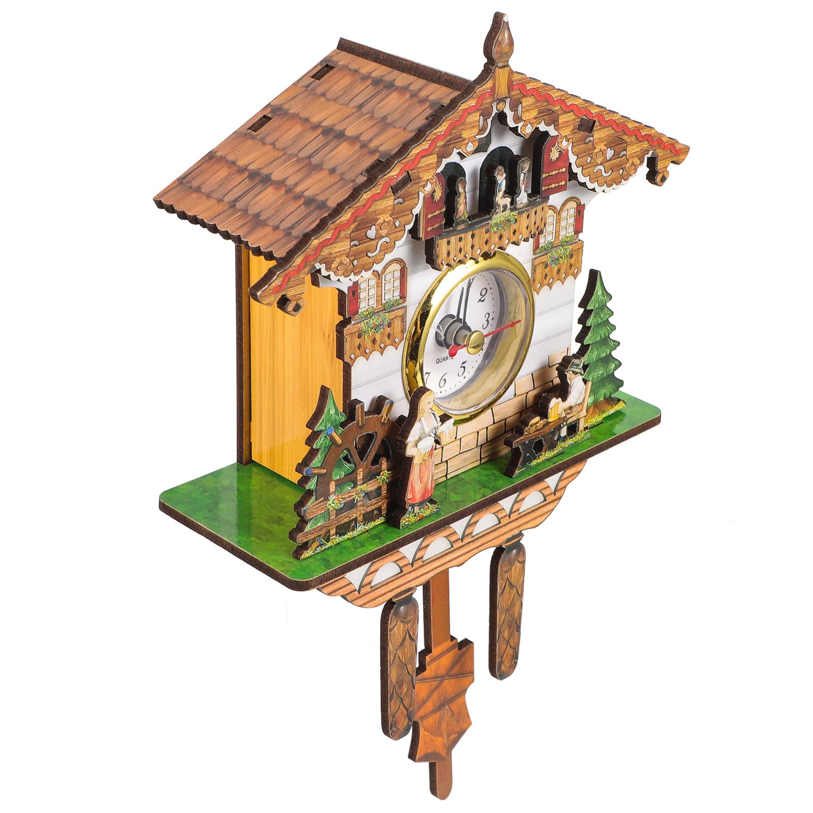 Horloge murale coucou traditionnelle en bois rétro pour salon