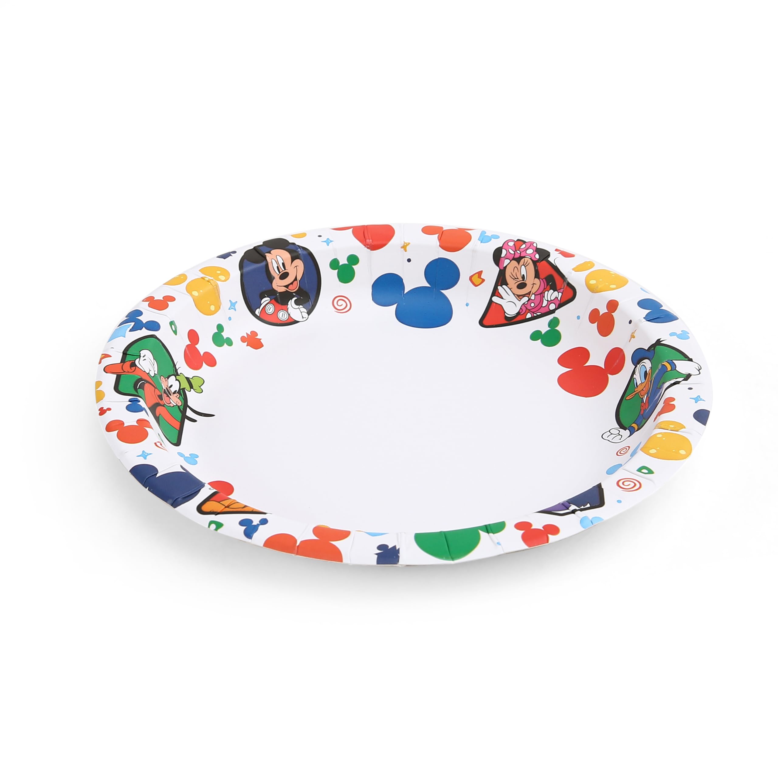 Glad for Kids Disney Mickey and Friends Pappteller 21,6 cm, Mickey and Friends Pappteller, Kinder-Snackteller | Mickey Mouse Pappteller für den täglichen Gebrauch, 40 Stück, 8 Stück