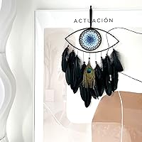 Vista 7 de Atrapasueños de mal de ojo, atrapasueños negros para dormitorio, perfecto adorno colgante hecho a mano para decoración de pared, excelente regalo