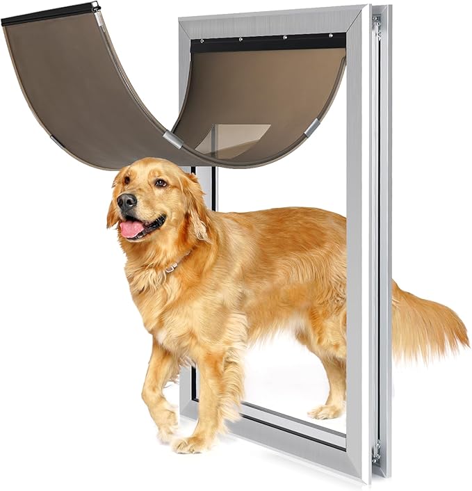Extra Large Dog Doors with with Strong Aluminum Frame, Automatic Closing & Durable