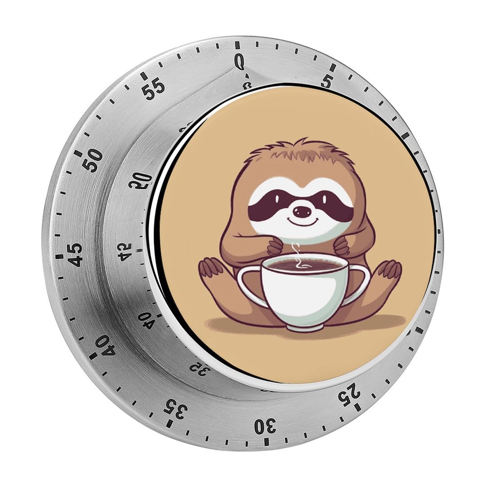 Yoga Sloth Coffee Manual Countdown Timer with Magnetic Base Visual Mechanical Timer for Classroom Home Study and Cooking
