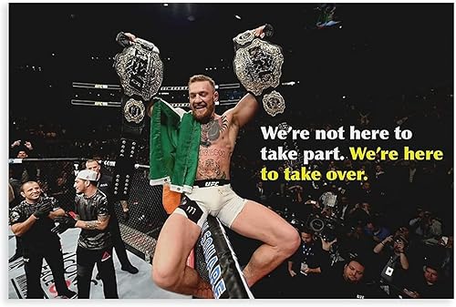 Póster de Conor Mcgregor con texto en inglés Canavs para habitación de niños, sin marco, 20 x 30 pulgadas