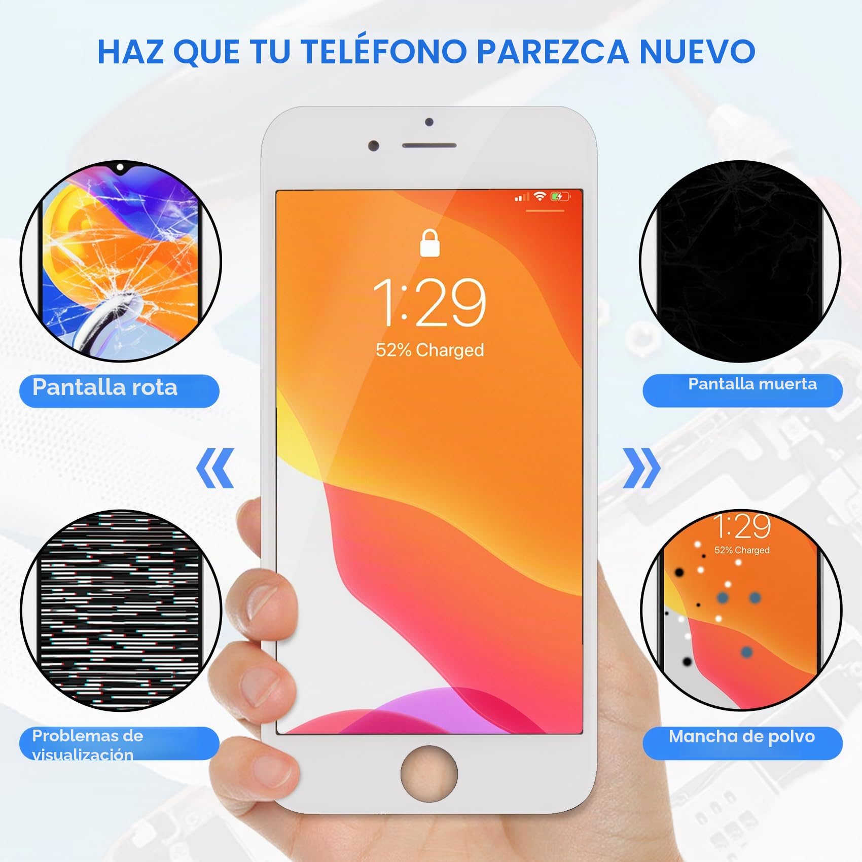 Pantalla para iPhone 6 Pantalla LCD para iPhone 6 Reemplazo de la pantalla para iPhone 6 4.7" LCD Display Touch Screen Digitizer Assebmly (Modelo: A1549 A1586 A1589 A1522 A1524) con herramientas