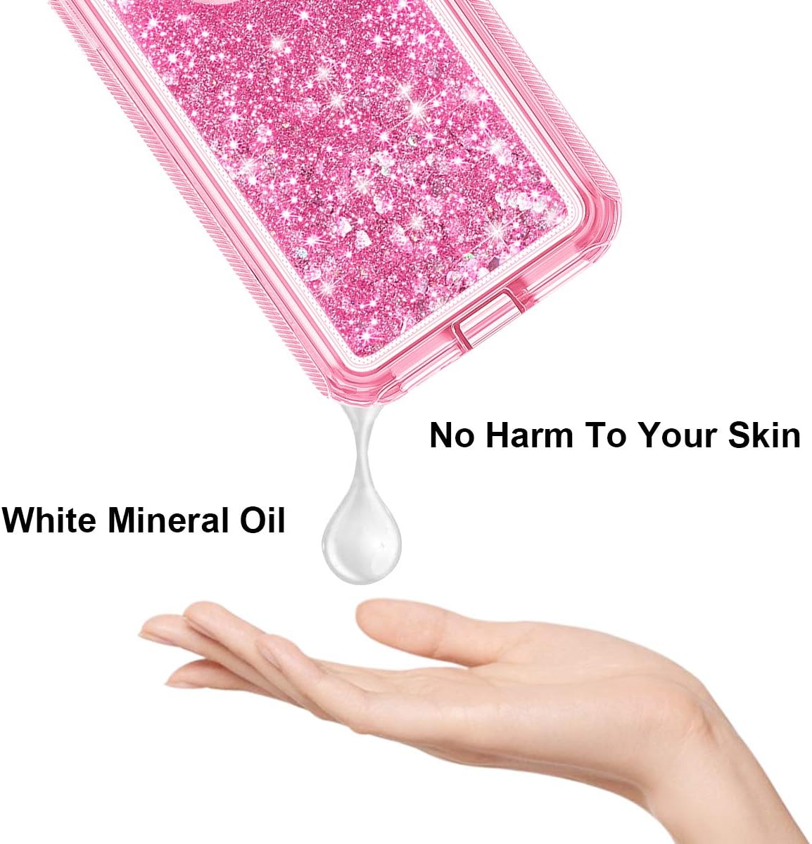 JAKPAK Case for iPhone XR Case Glitter Bling Sparkle for Girls Woman iPhone XR Case Heavy Duty Shockproof Full Body Protective Shell Hard PC Bumper and TPU Back Cover for iPhone XR 10R Pink