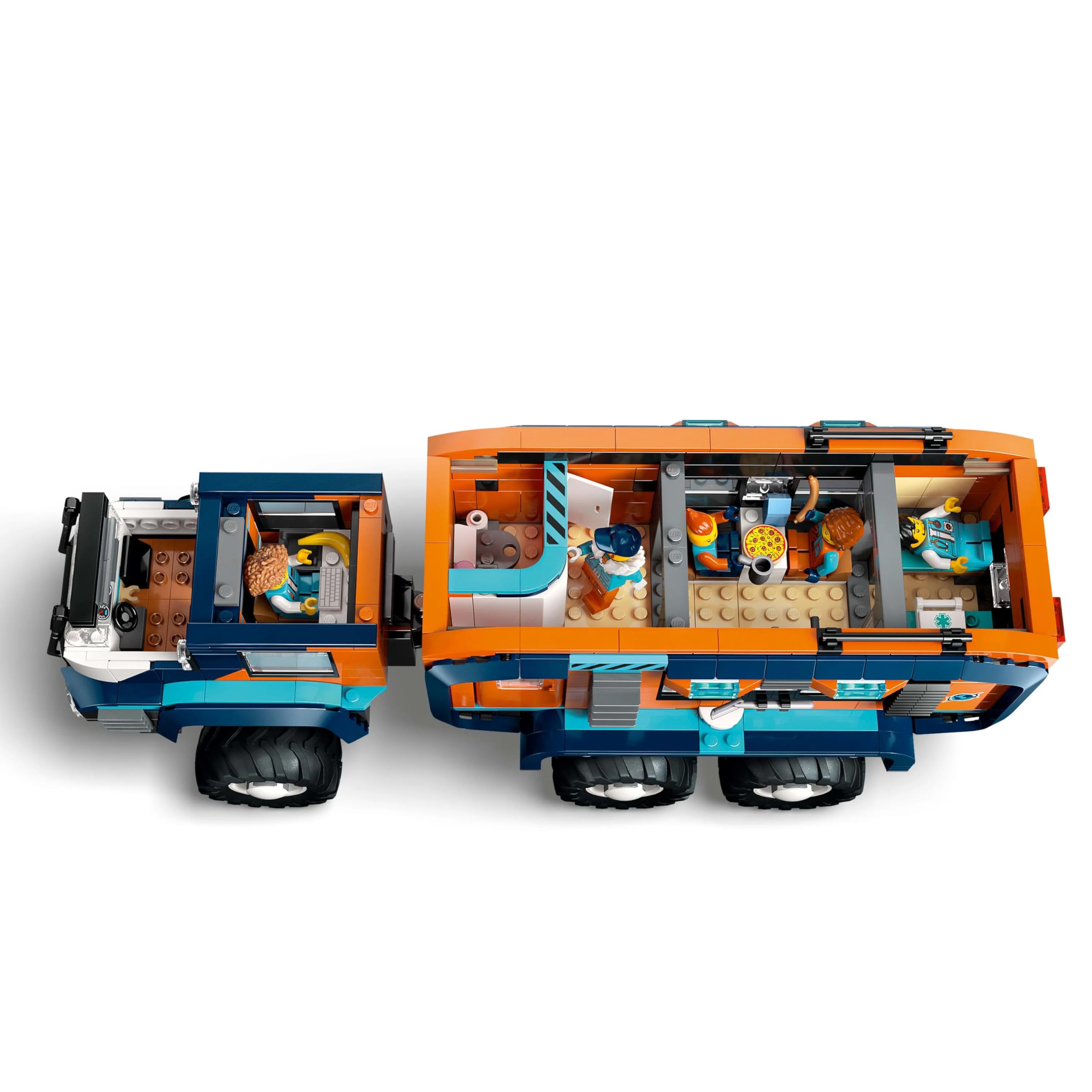 LEGO City Le Camion Scientifique des Explorateurs en Arctique - Jouet Véhicule d'Exploration avec Direction & Suspension - Motoneige, 5 Minifigurines & 3 Figurines de Loups - Cadeau Garçon 8 ans 60471