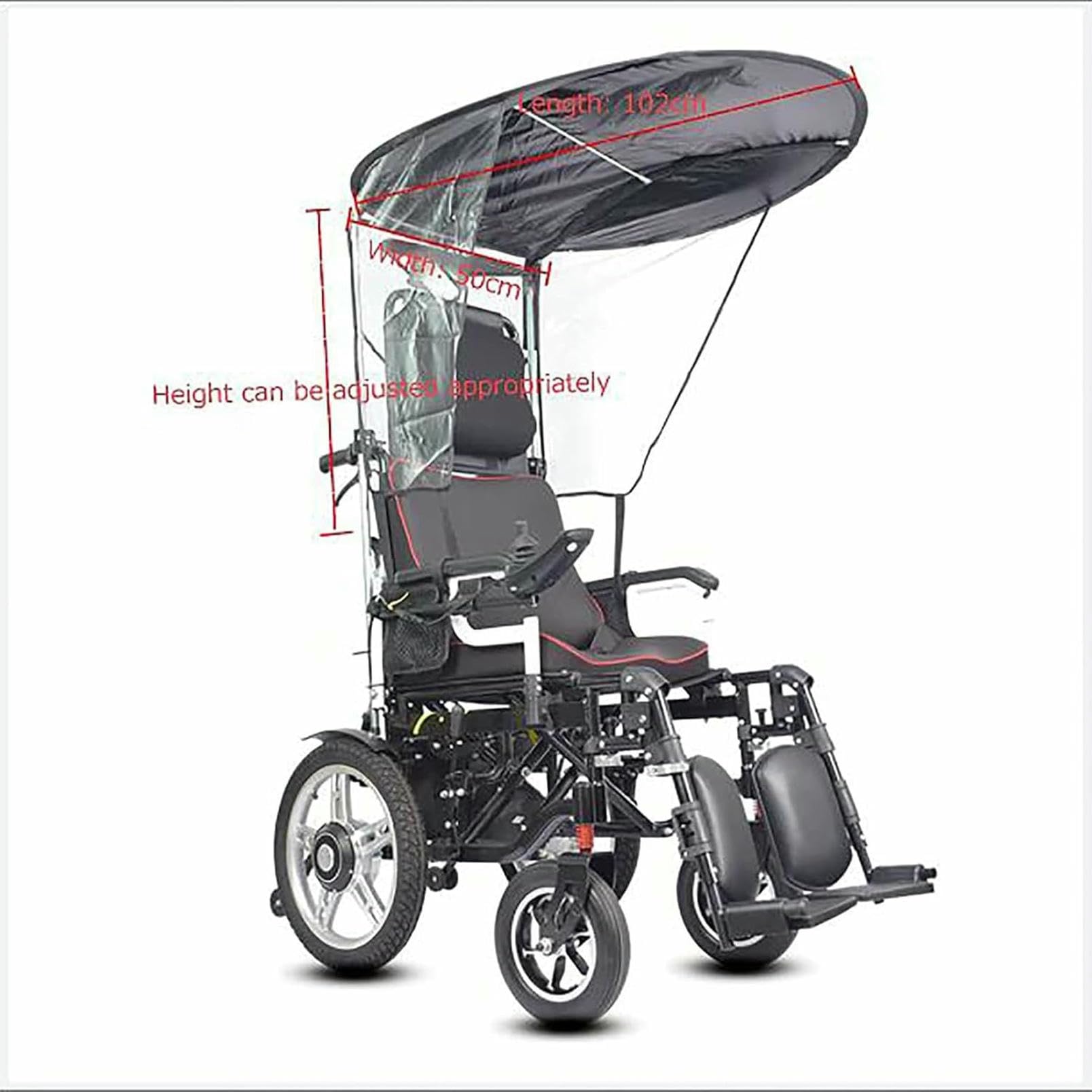 Juego De Soporte para Paraguas Y Toldo para Silla De Ruedas, Kit Completo con Soporte Ajustable, Parasol Impermeable, Ajuste Universal para Ayuda A La Movilidad