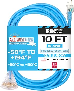 Iron Forge Cable 12 Gauge Heavy Duty Extension Cord, 10 Ft - Multi Outlet
