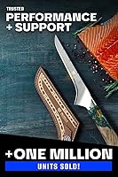 Vista 6 de Dalstrong Cuchillo para deshuesar – 6 pulgadas – Serie Valhalla – Acero 9CR18MOV HC – Cuchillo de regalo con mango de resina celestial y madera