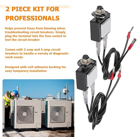 3 AMP 5 AMP Resettable Fuse HVAC Tools Circuit Tester | for Circuit Breaker 32V DC & 125/250V AC