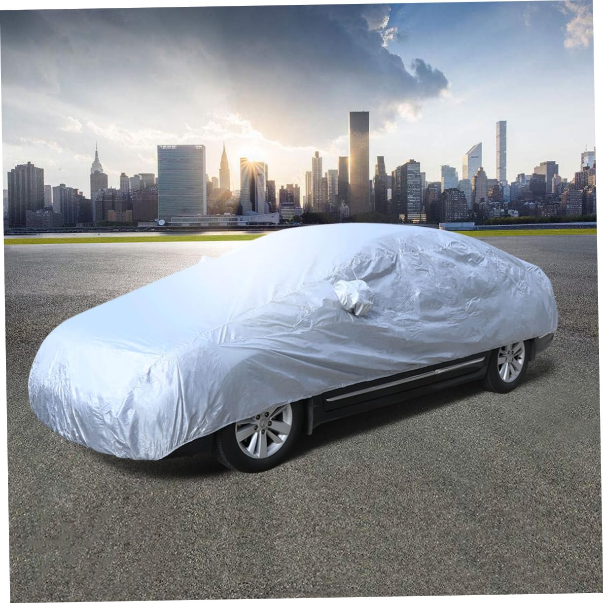 COOLHIYA Outdoor Car Cover Silver Protector for Uv Rain and Snow Fits and Suvs Breathable Design Compact Storage — view 8