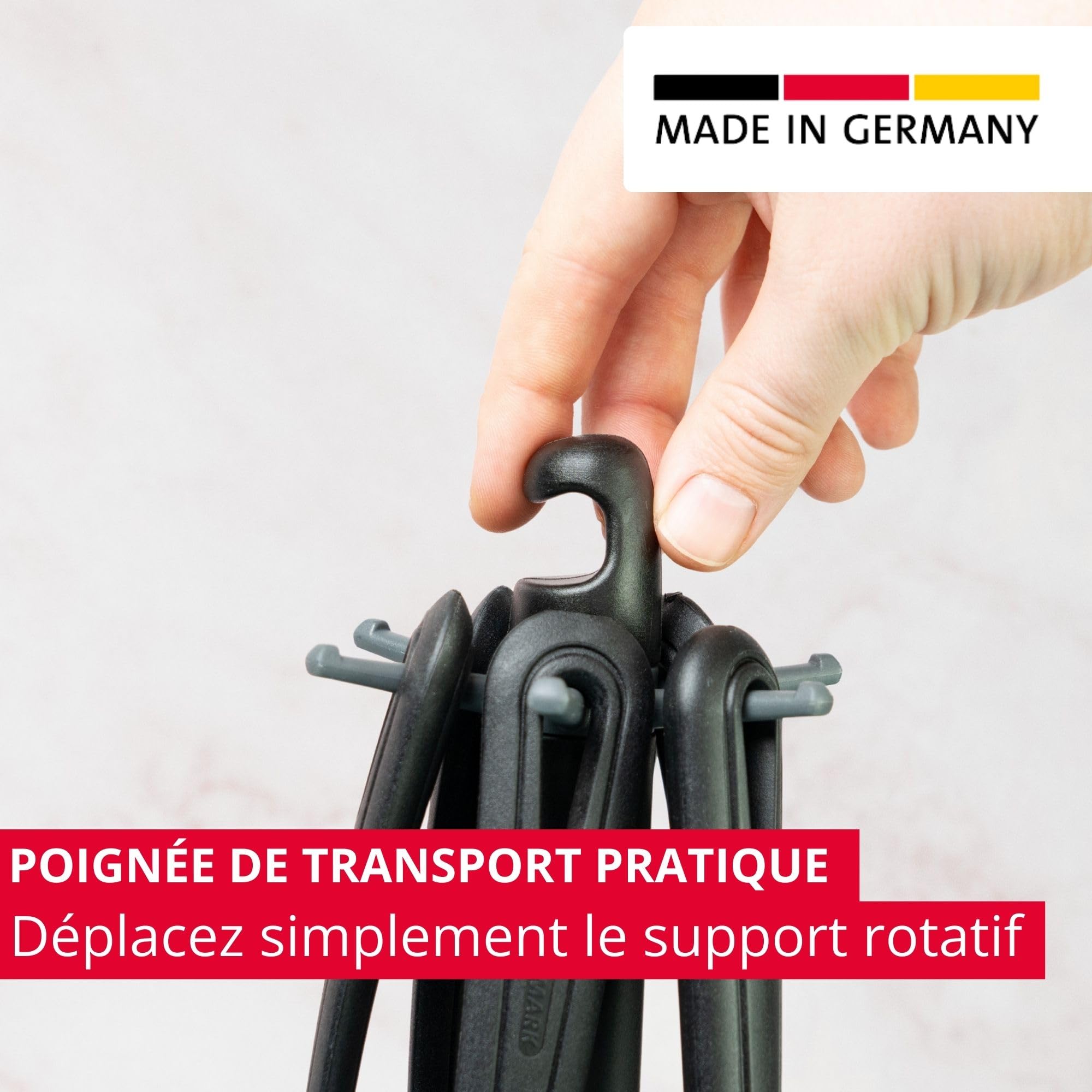 Westmark Ustensiles de Cuisine - Support Rotatif Souple avec Presse-Purée, Cuillère à Friture et Légumes, Cuillère à Spaghetti, Louche, Écumoire et Spatule - Multicolore, 7 Pièces