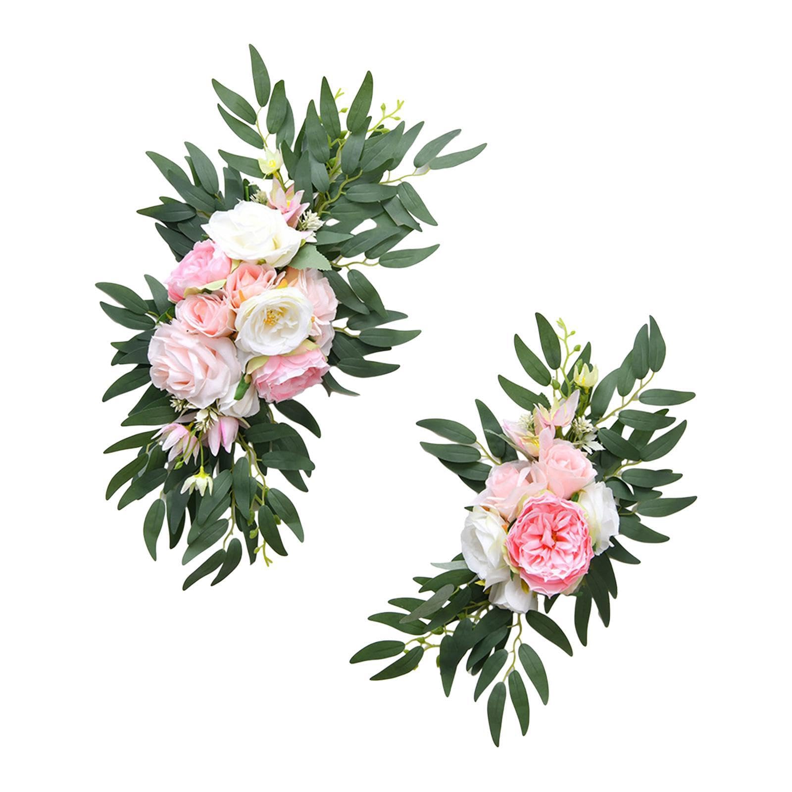 QUXVUIS Exquisite Wedding Arch Flowers Floral Swag Stand Elegant Silk Arrangement Addition To Ceremony Designs And Reception Areas Artificial Floral Swag, Pink