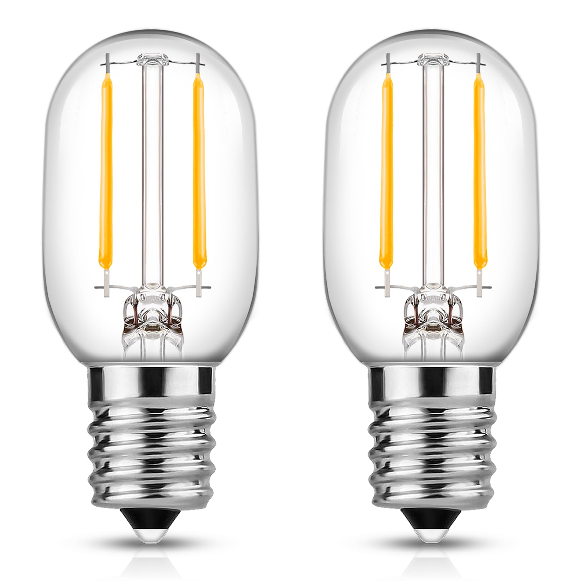 EvaStary T22 E14 LED Glühbirnen 1W Warmweiss 2700K, Kühlschranklampe 150LM Ersatz Glühlampe 10W, Mini LED Birnen, für Kühlschrank, Nachtlicht, Salzlampe, Nähmaschine, Nicht Dimmbar, 2er Pack
