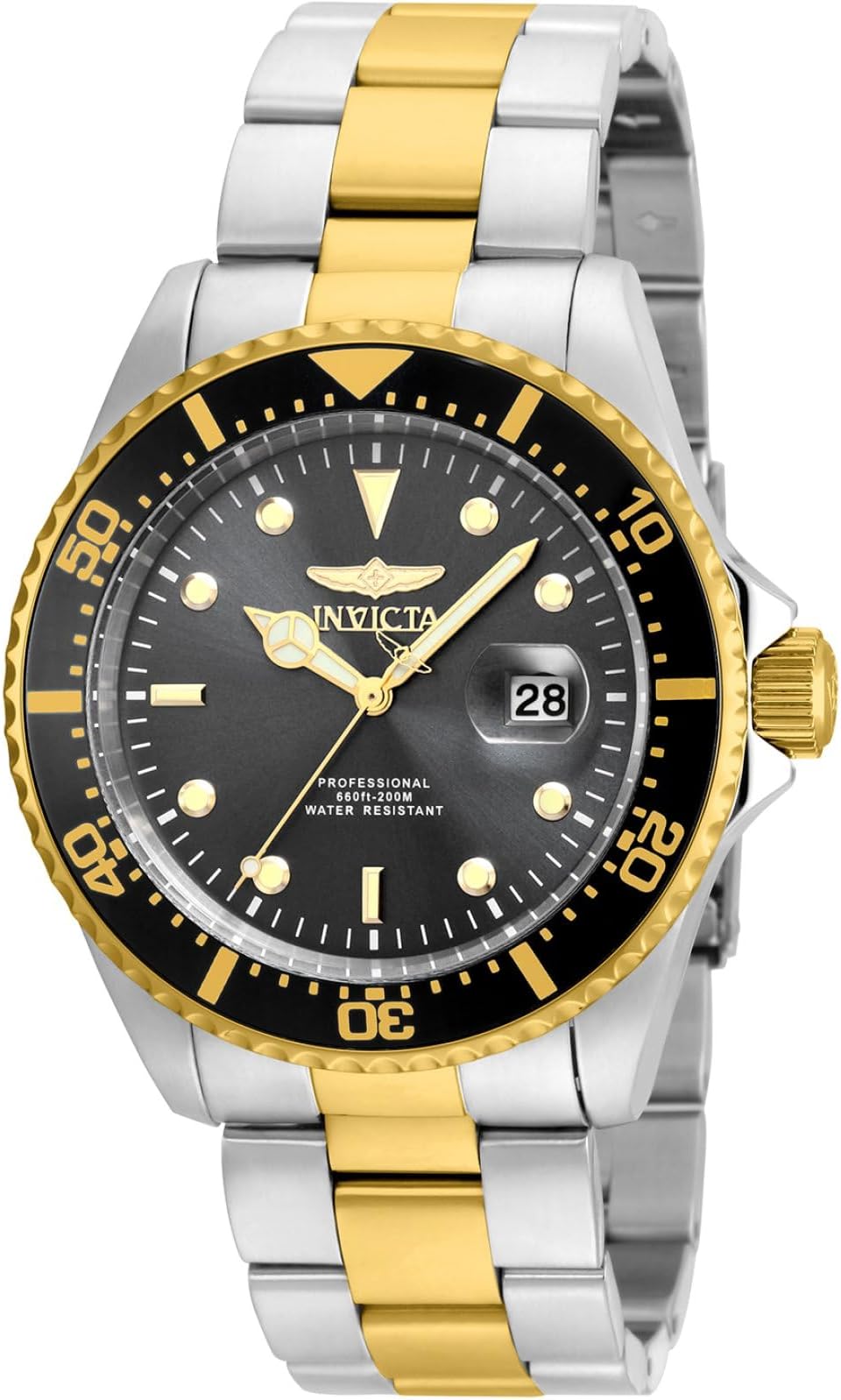Men's Pro Diver 43mm Steel and Gold Tone Stainless Steel Quartz Watch, Two Tone, Gold (Model: 22057, 22058, 22062, 22063)