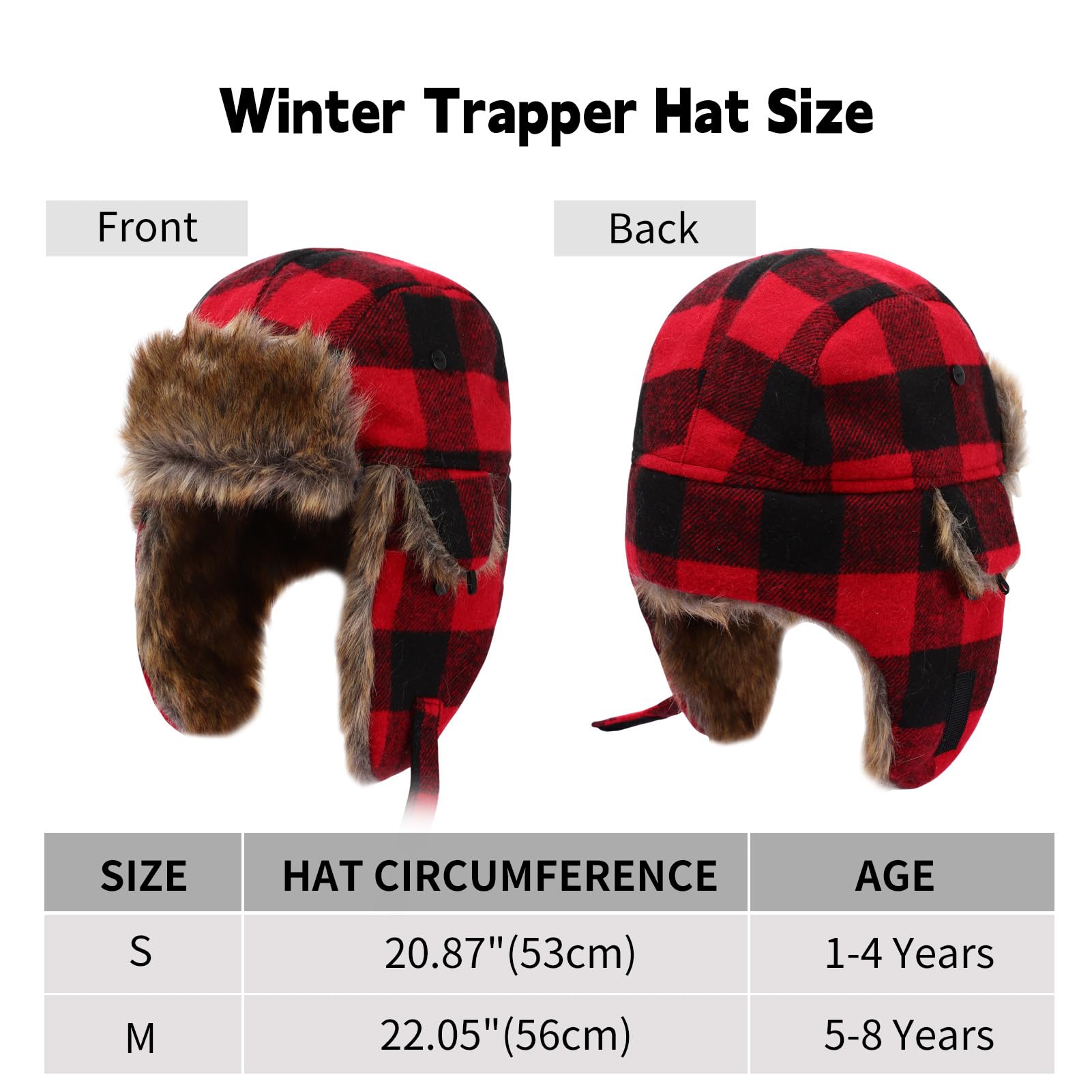 Gorro de invierno para niños, para exteriores, cálido, resistente al viento, Ushanka, sombrero de aviador, forro polar, gorra de esquí para niños y niñas, 1T-8T