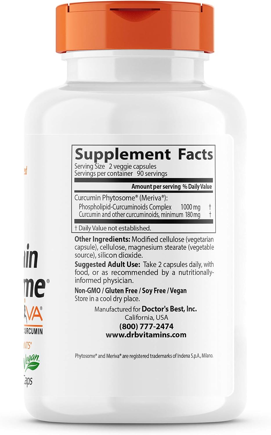Doctor's Best Curcumin Phytosome with Meriva, Non-GMO, Vegan, Gluten Free, Soy Free, Joint Support