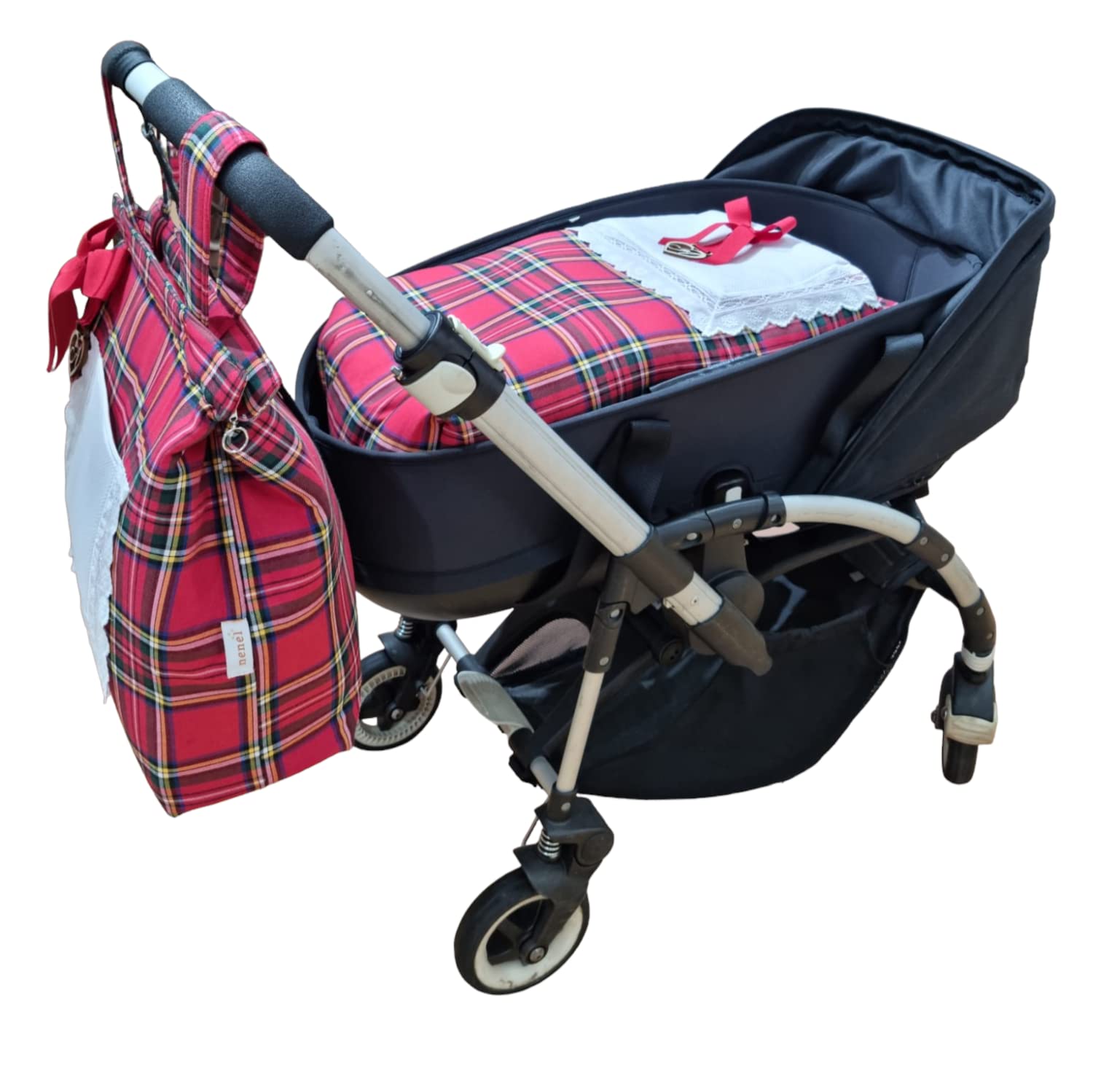 Nenel Personalisiertes Fußsack-Set für Kinderwagen und Brotkasten, Maxi-Set, Schlafsack, groß, mit Initialen, personalisierbar, für Kinderwagen Baby