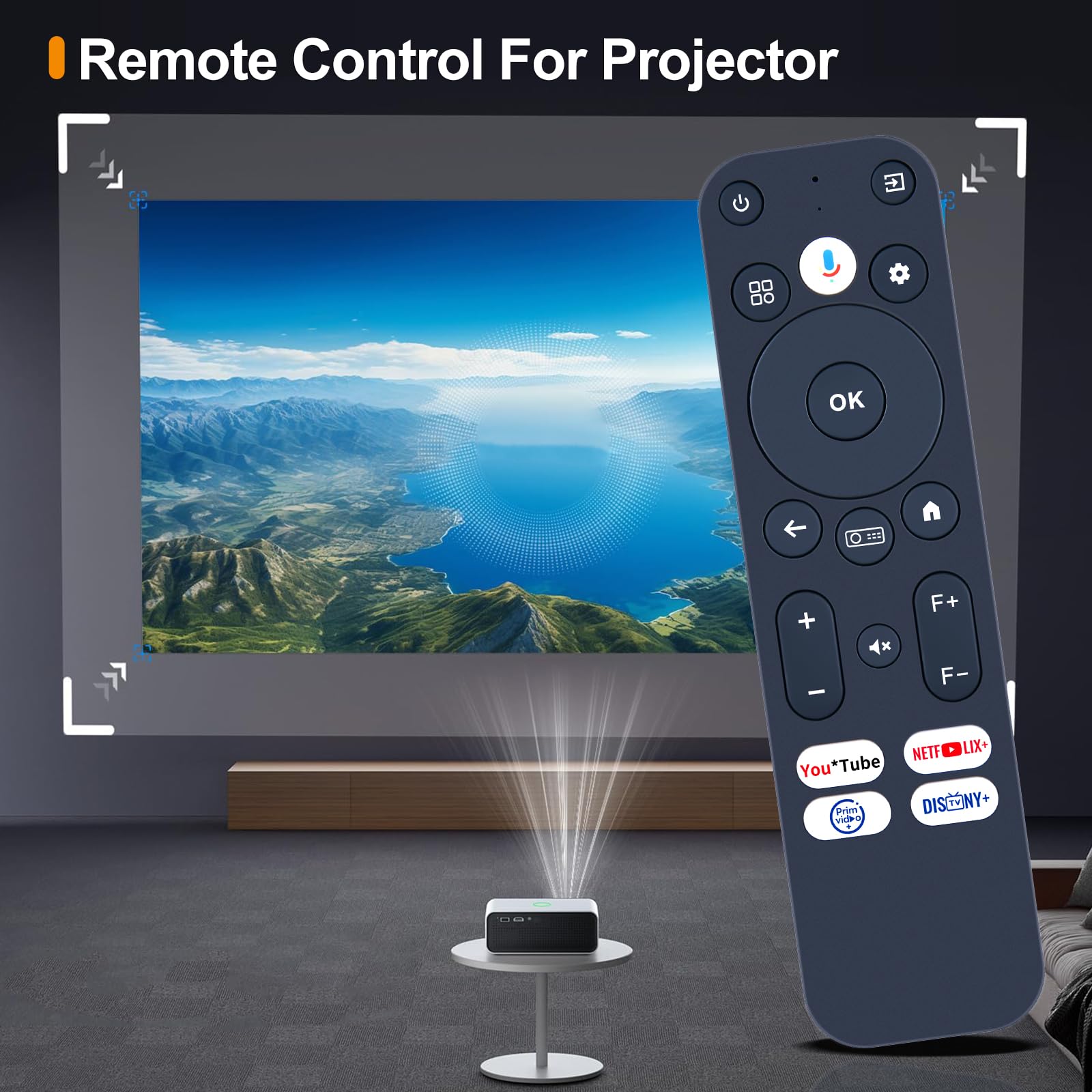Ersatzfernbedienung, kompatibel mit ZCGIOBN Smart 4K, CAIWEI, Wanbo Mozart 1 M1, ETOE E3,Whale pro sowie ULTIMEA Nova C40 Projektoren und ETOE E3 / Whale Pro.