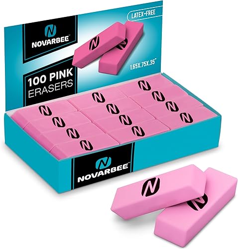 Borradores Noverbee, borradores rosados. Borradores para lápices, paquete de 100 borradores para niños, borradores a granel para suministros