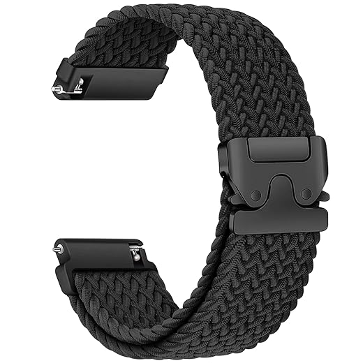 Braided 22mm Stretch Nylon Watch Strap with Buckle