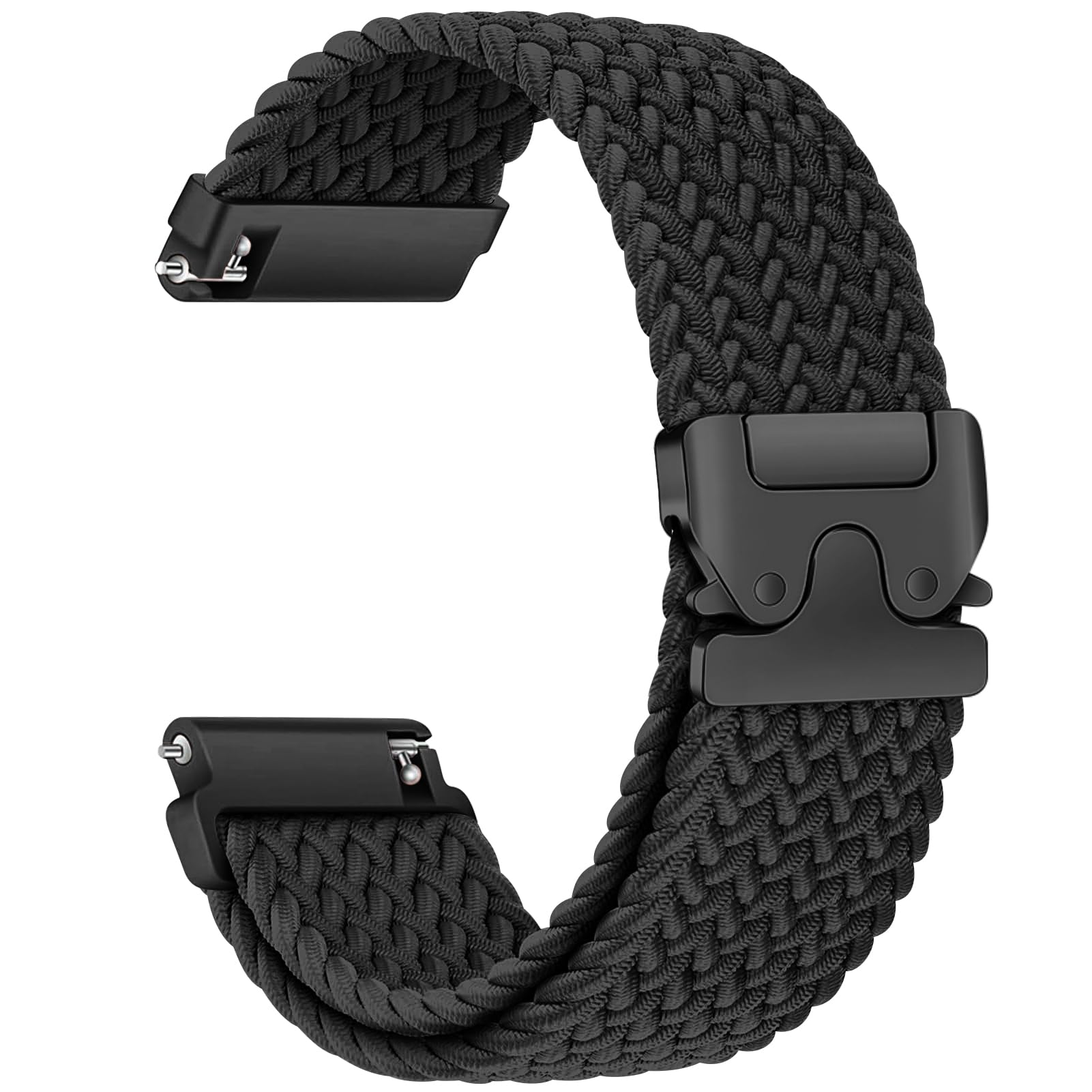 [EIHAIHIS] スマートウォッチ ベルト18mm クイックリリース 時計 ベルト,ナイロン編み込み 無段階調整 腕時計 ベルト 伸縮性 通気性 金属パラシュートスタイルバックル 工具が要らなく くすみカラー メンズ/レディース兼用