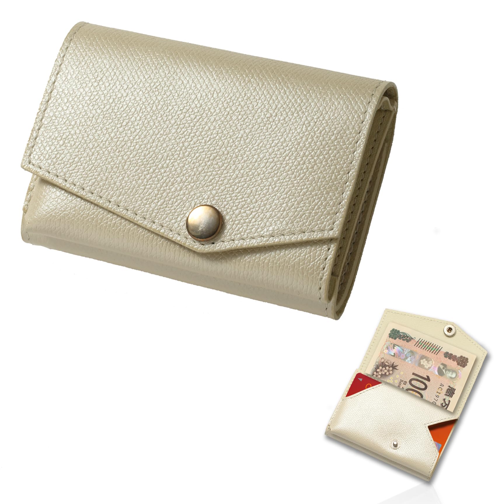 【新品未使用 箱付】アブラサス 小さい財布 レディース パールアイボリー 71rh6iyqHnL.jpg