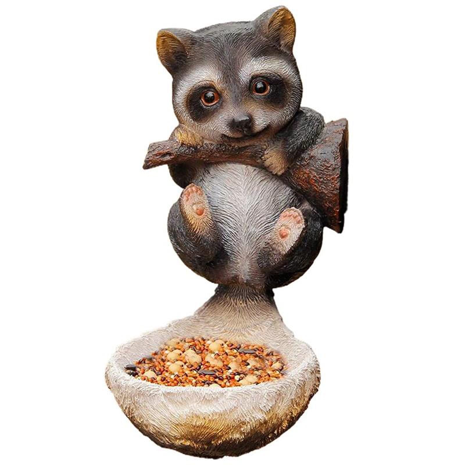 Mangiatoia per Uccelli con Scultura di Animali in Resina, Decorazione per abbracci dell'albero per Stazione di Cibo per Uccelli da Giardino all'aperto