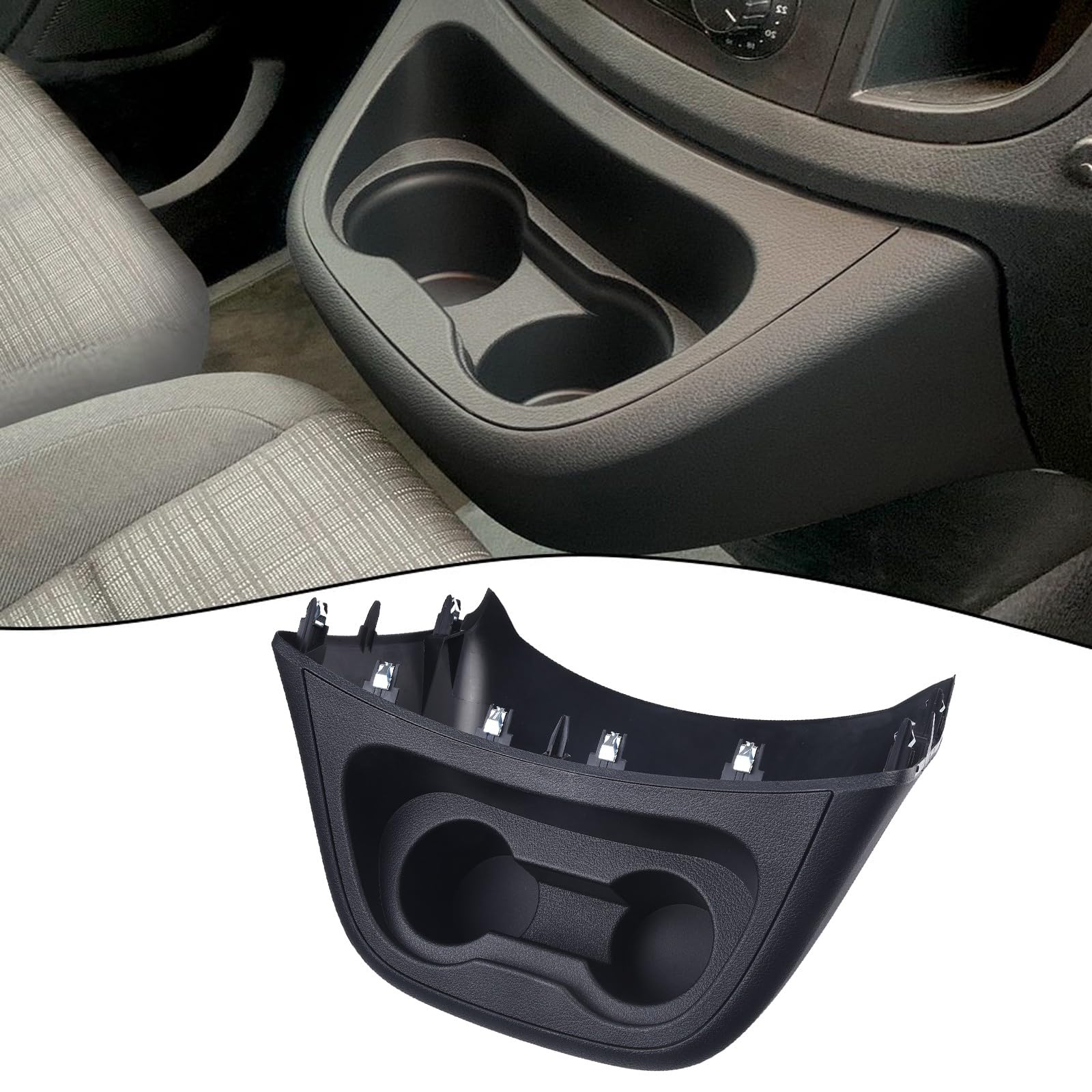 Panneau de commande centrale porte-gobelet pour Mercedes Vito et Metris W447 (2016–2023) – Garniture intérieure de rechange en ABS noir, compatible avec OEM 25977-VG100