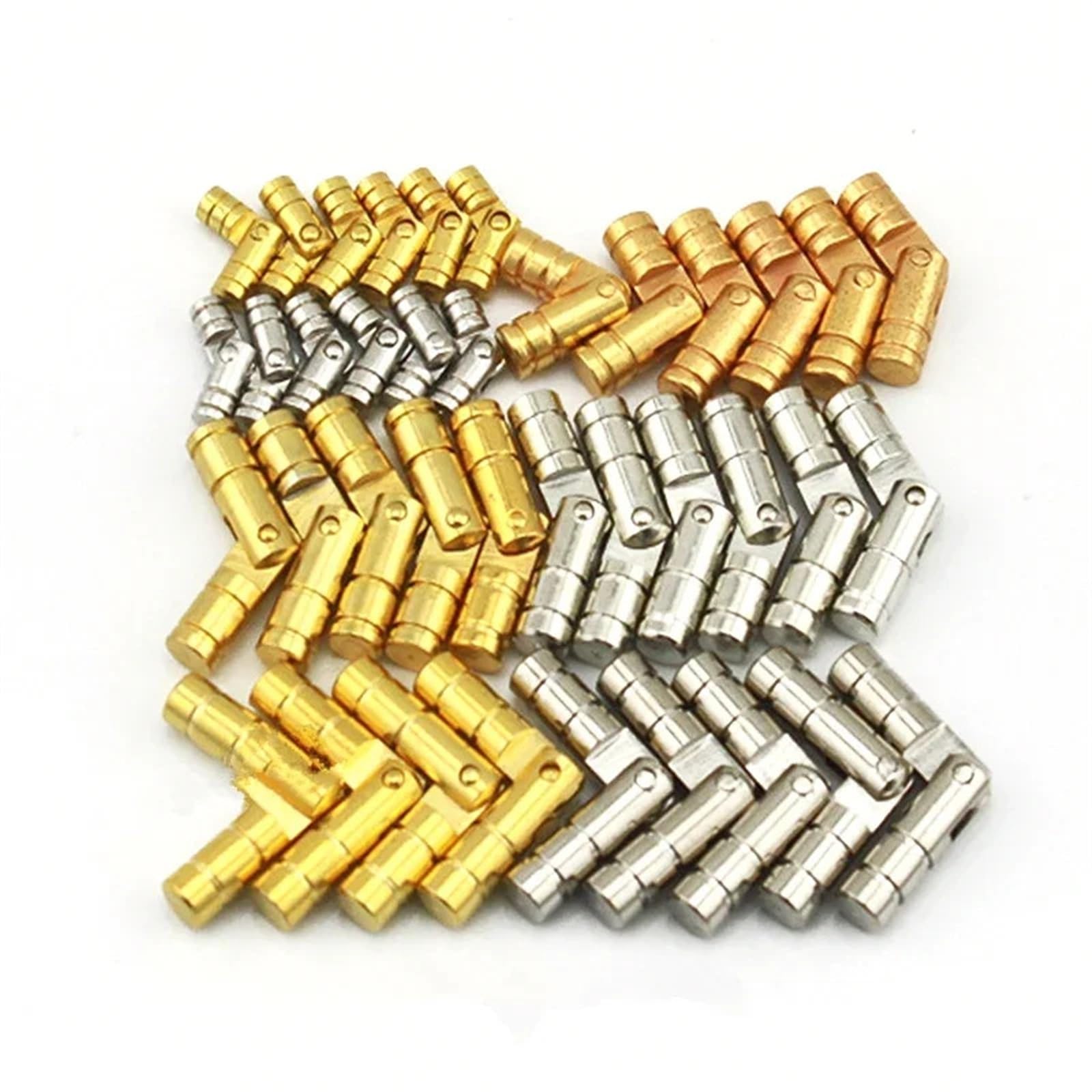 Concealed Hinges 50Pcs Retro Jewelry Box Conceal Hinges Miniature Cylindrical for Collection/Cigarette Gold/Silver Furniture Hinge for Furniture(Gold 5x25mm)