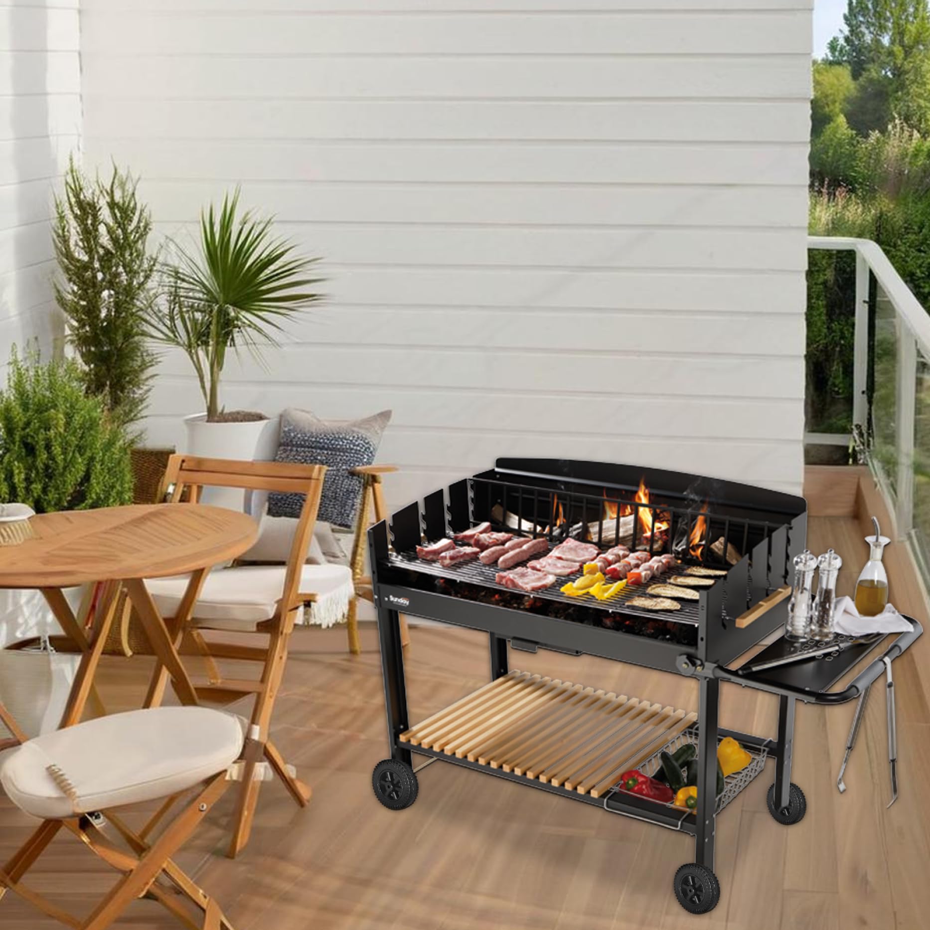 Ruote per griglia di Ricambio 2 Pezzi Ruote da 6 Pollici Resistenza al Calore e all'Usura Ruota per griglia per Barbecue Sostituzione Facile da Usare per Forniture per grigliate all'aperto
