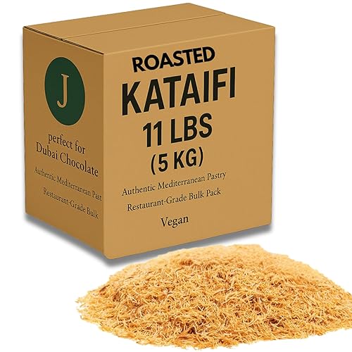 Miniatura 9 de Masa de fillo rallada Kataifi tostada - Kadayif asado crujiente para barra de chocolate Dubai, Kunafa, Knafeh y pasteles de Oriente Medio - Listo