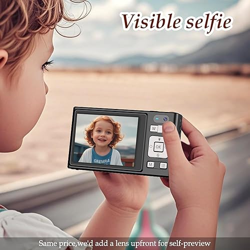 Miniatura 2 de Forc Cámara digital, cámara de fotos 4K con tarjeta de 64 GB, video antivibraciones con zoom 18X, cámara vintage para camping, viajes, vlogging y