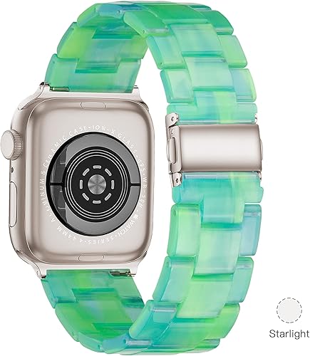 Miniatura 194 de Lightweight Resin Band For Apple Watch Series 11 10 SE 9 8 7 6 5 4 3 2 1 Ultra 3 2, Fashion Adjustable Replacement Strap for iWatch Bands 38mm 40mm