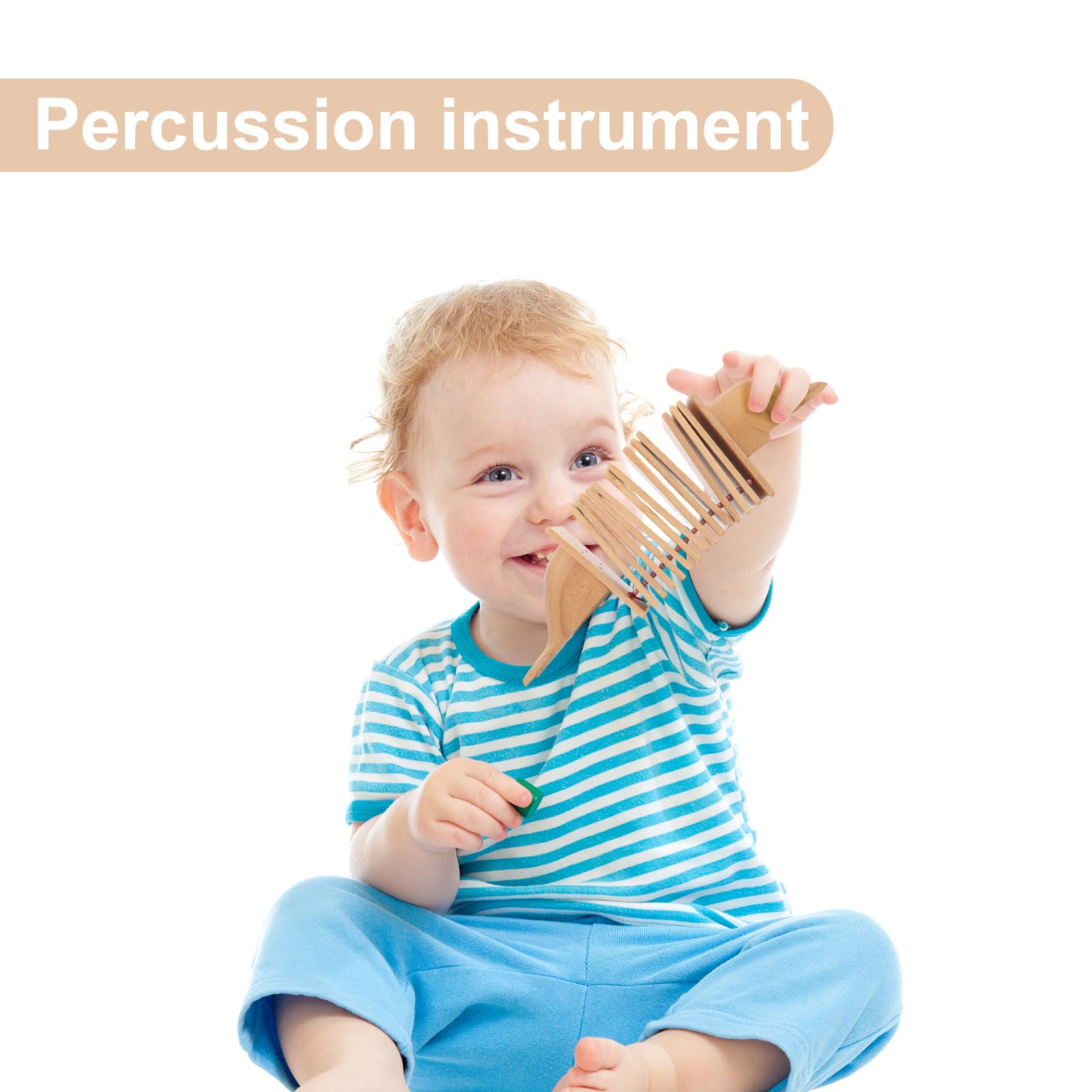 Strumento Percussione in Legno a Forma di Delfino per Ragazzo Ragazza | Suono Ritmico per Esercizi Musicali, Impugnatura Comoda e Bordi Lisci, Decorazioni Scuola Khaki