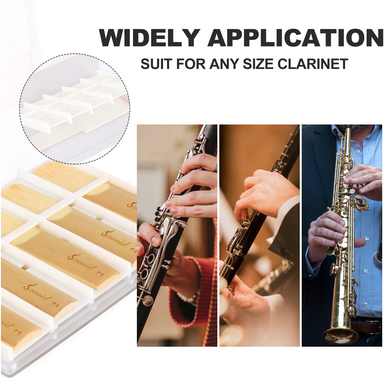 Confezione da 10 ance per clarinetto in Sib con scatola di plastica, forza 2.0 per clarinetto, canne tradizionali per clarinetto, sassofono principianti e giocatori