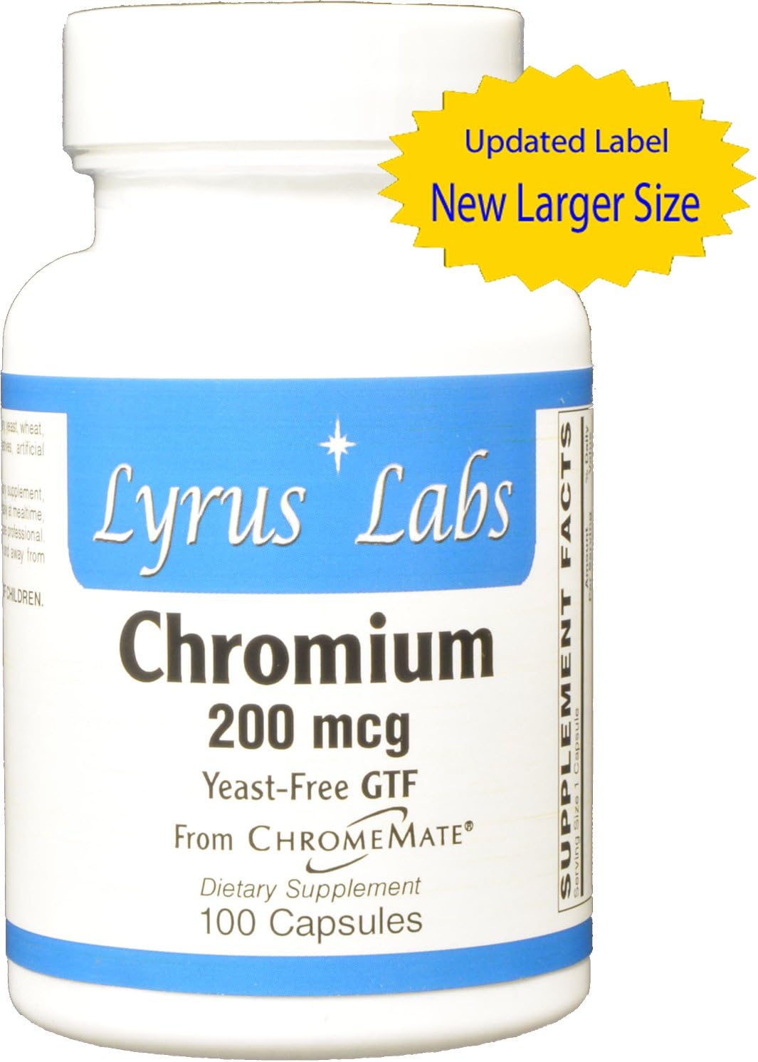 Lyrus Labs - ChromeMate Chromium Polynicotinate 200 mcg - New 100 Capsule Size