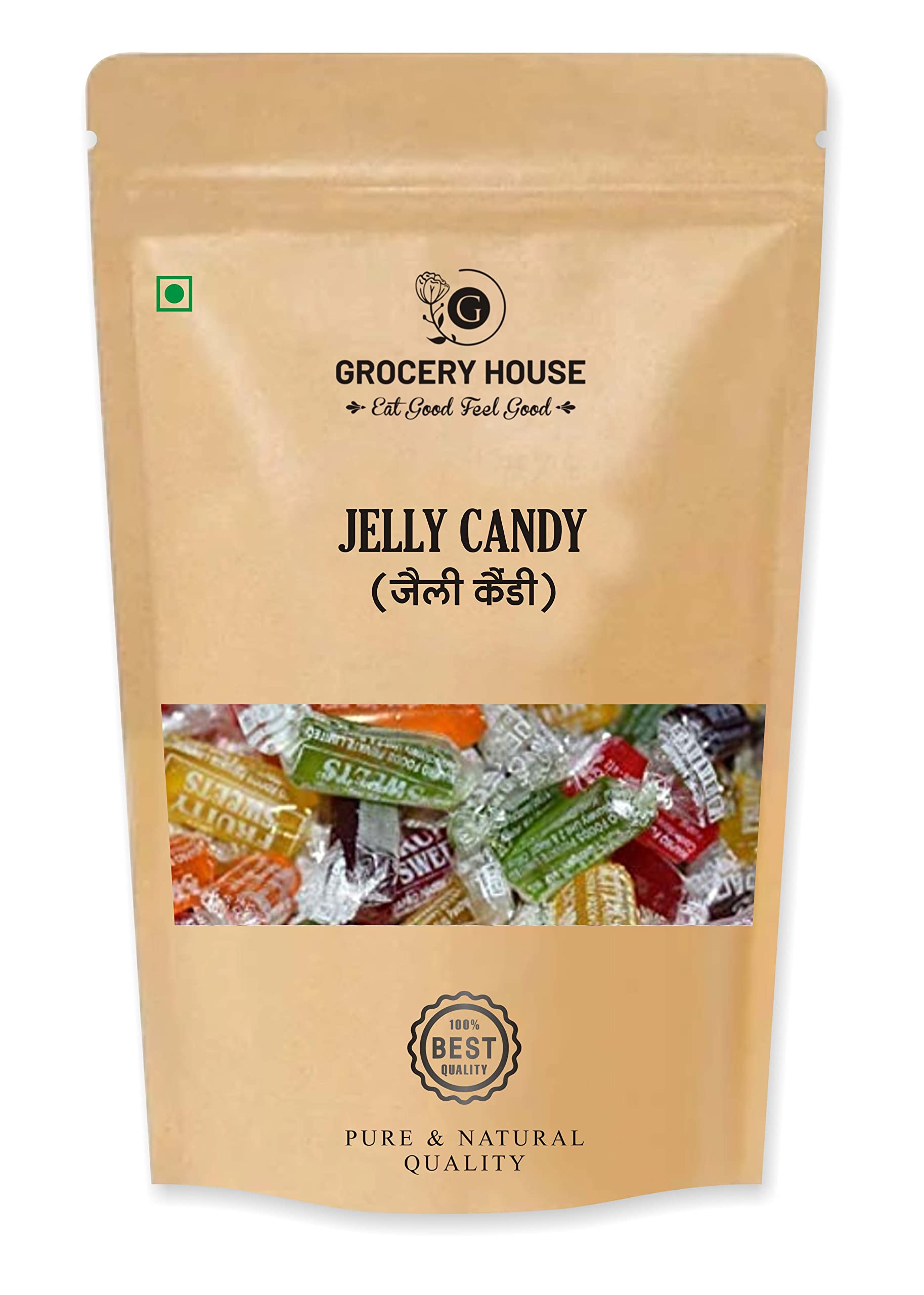 Grocery House Jelly Candy Chocolate Fruits Flavour Mix Flavours (500 Grams)