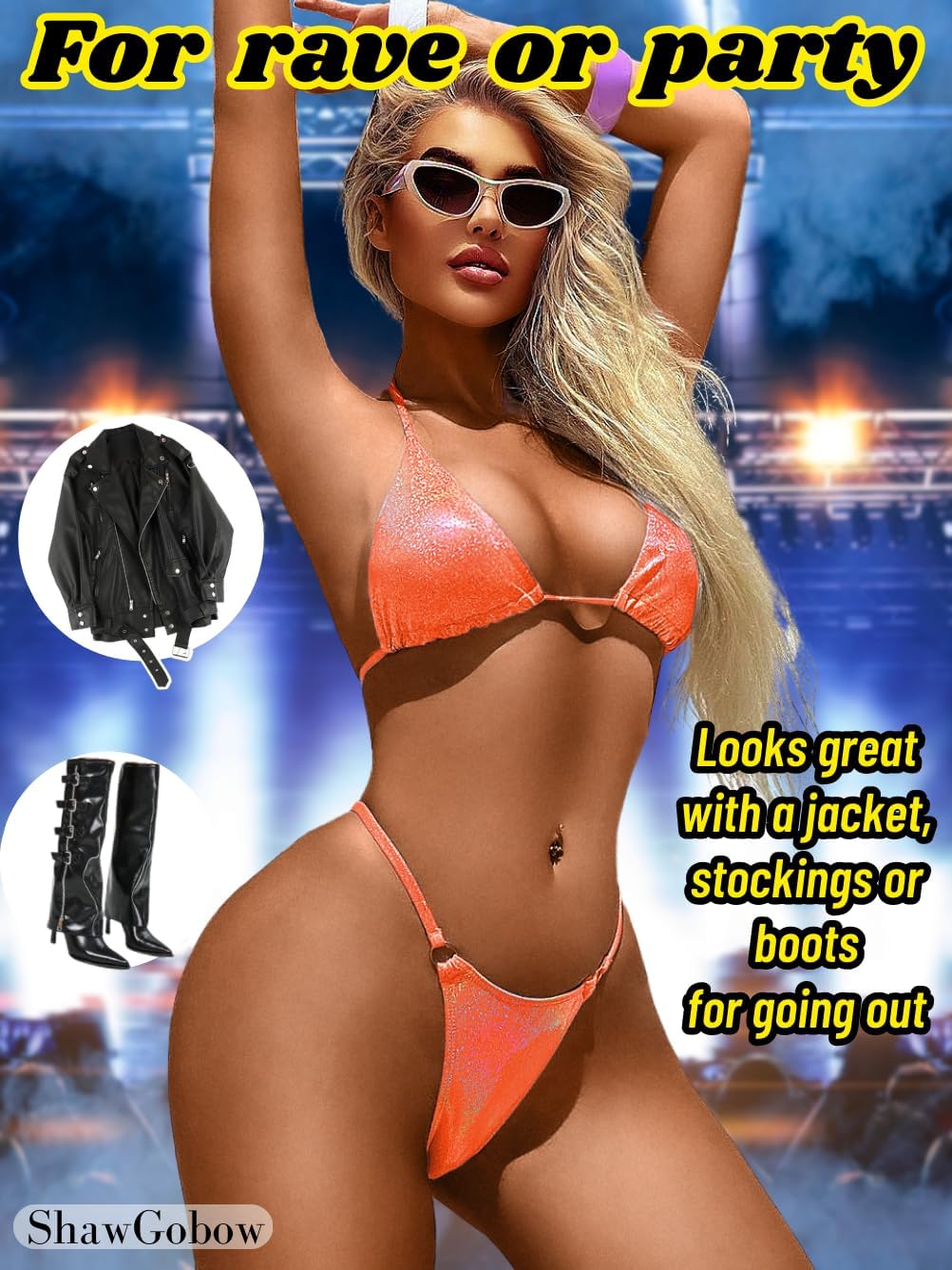 Sparkly String Bikini, High Cut Thong, 2 Piece Sexy Swimsuit - Image 5