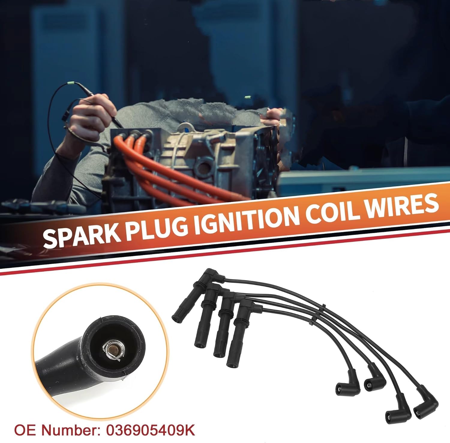 Ignition leads Compatible With Skoda For Fabia For Combi 1.4 16V 55 KW 2000-2007 036905409K Car Spark Plug Coil Wires Ignition Coil Harness Cable