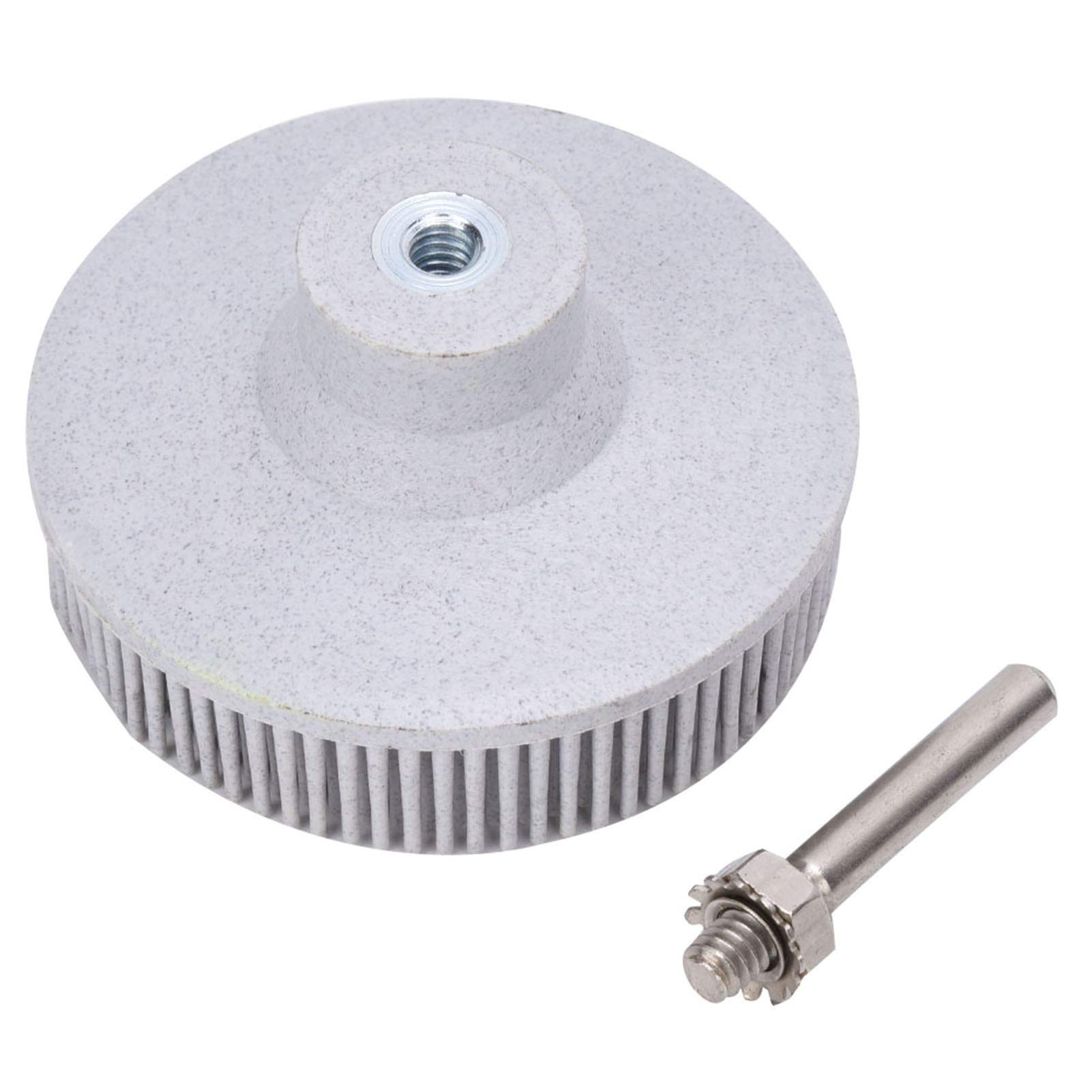 Disque à Poils Disque à Poils de 3 Pouces Brosse Abrasive en Caoutchouc émeri Ébavurage Meule de Polissage, Disques à Poils (Blanc)