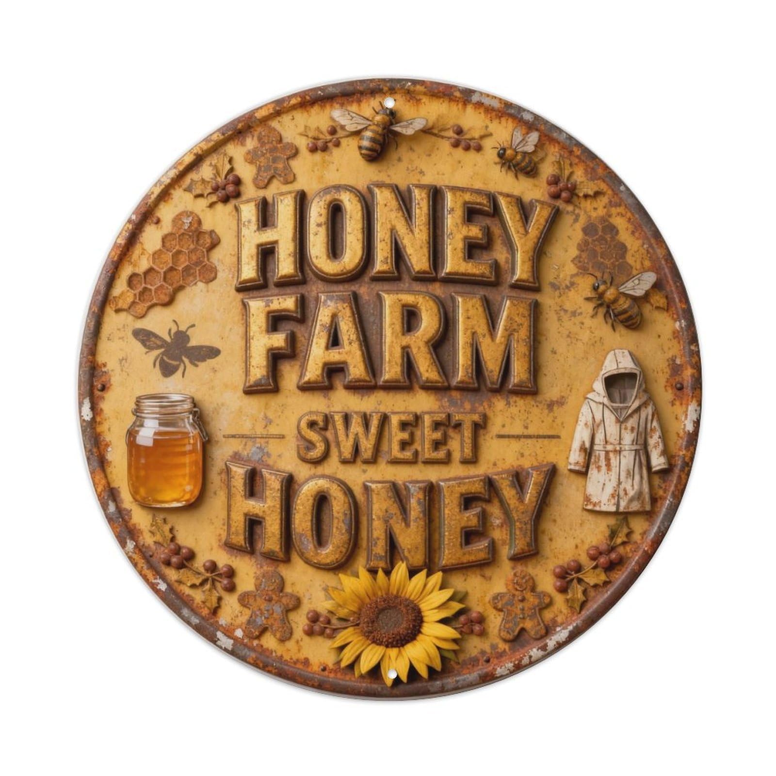 HONEY FARM SWEET RAW HONEY Metal Tin Sign Plaque